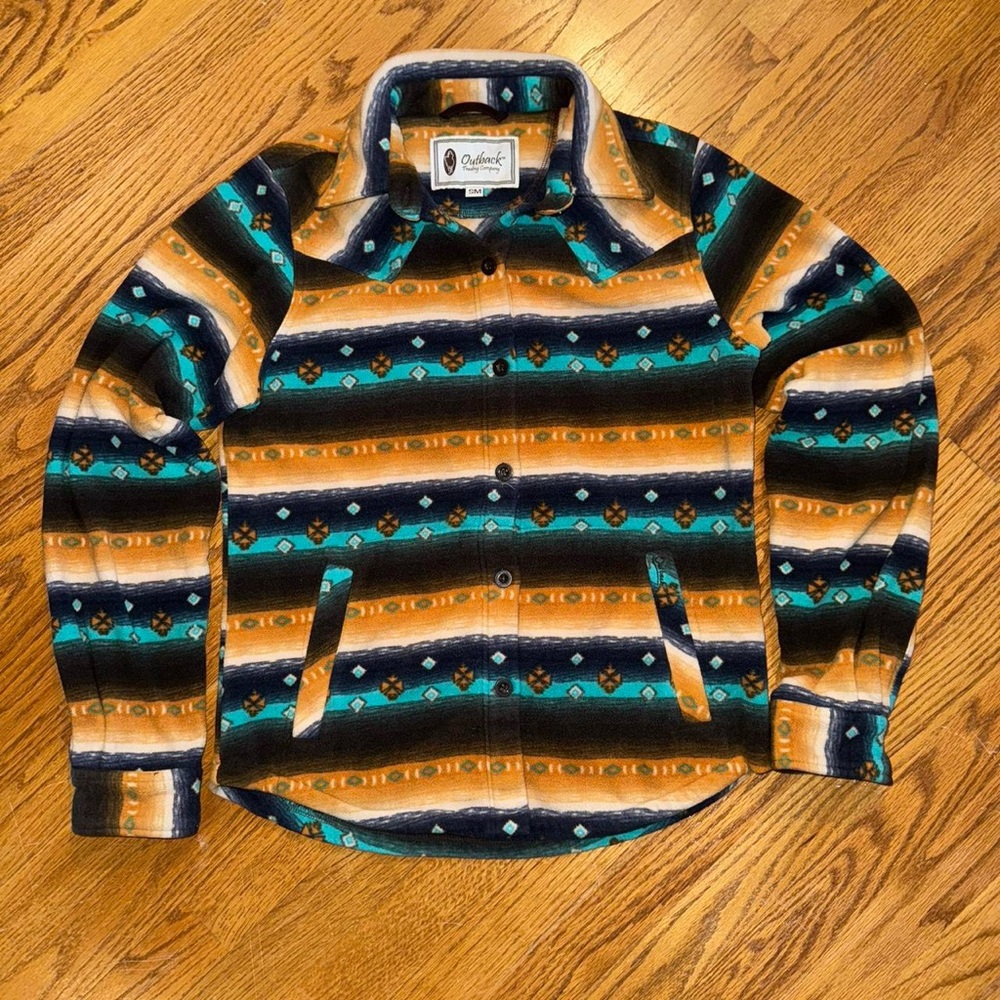 Aztec print fleece button up size small